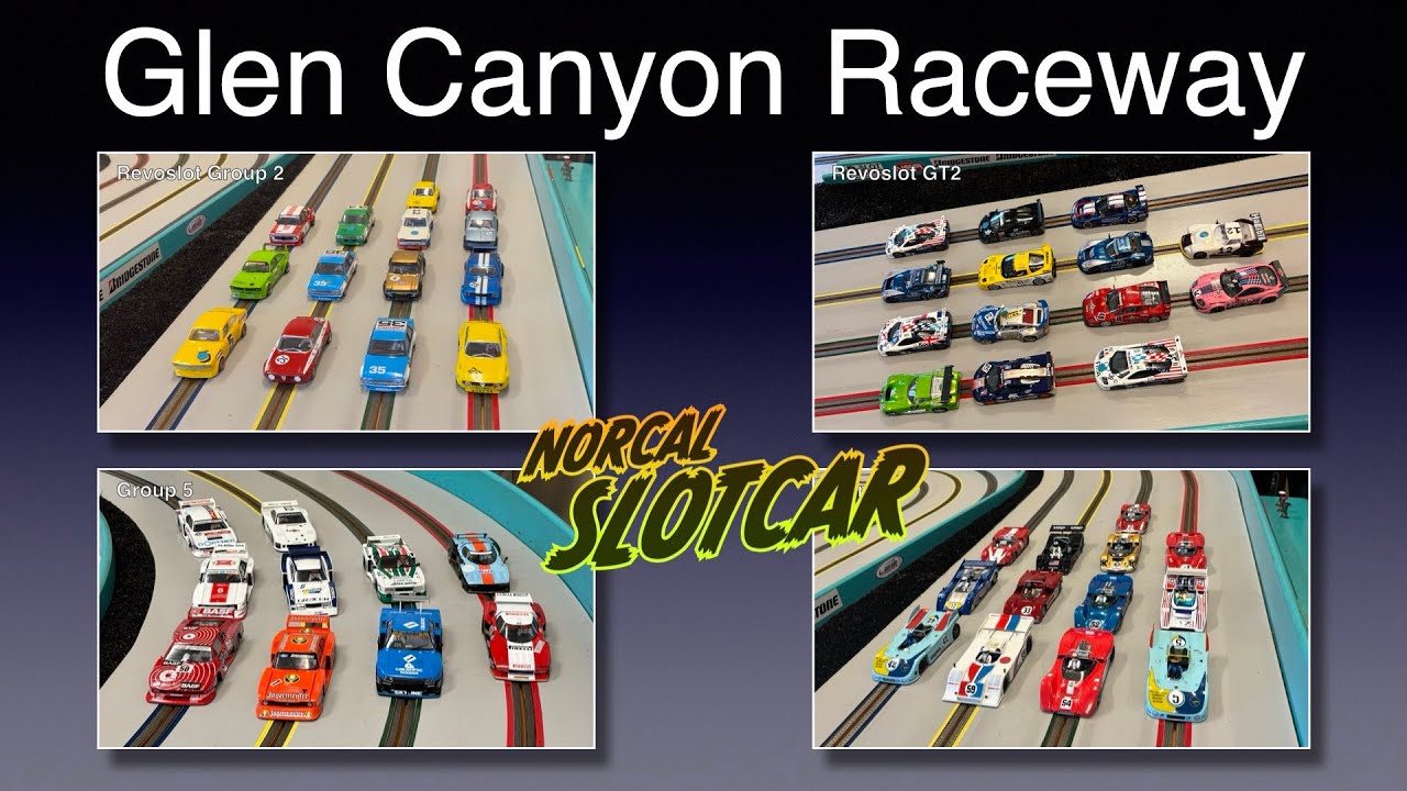 1/32 Scale Slot Car Racing at Glen Canyon Raceway - Revoslot Group2/GT2, Group 5 and CanAm