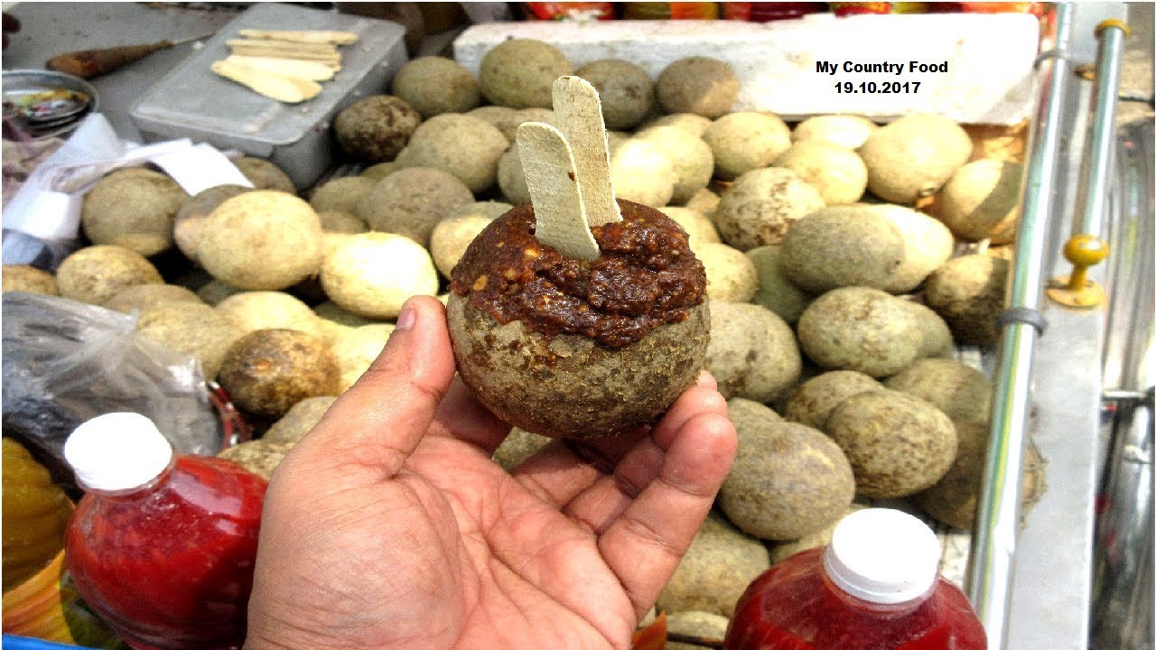 Indian Street Food Kolkata - Tasty Masala Bel (Wood Apple) Chatni - Bengali Street Food India