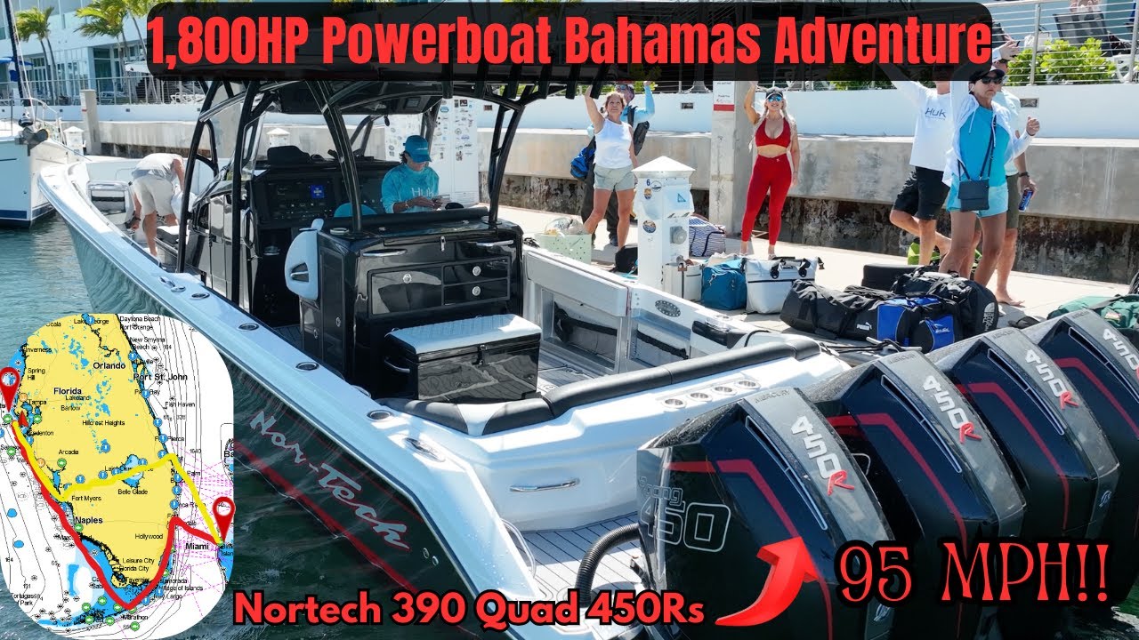 700NM to the Bahamas in a 1800HP Nor-Tech 390 | Rough Seas, Fast Boats & Crystal Clear Water