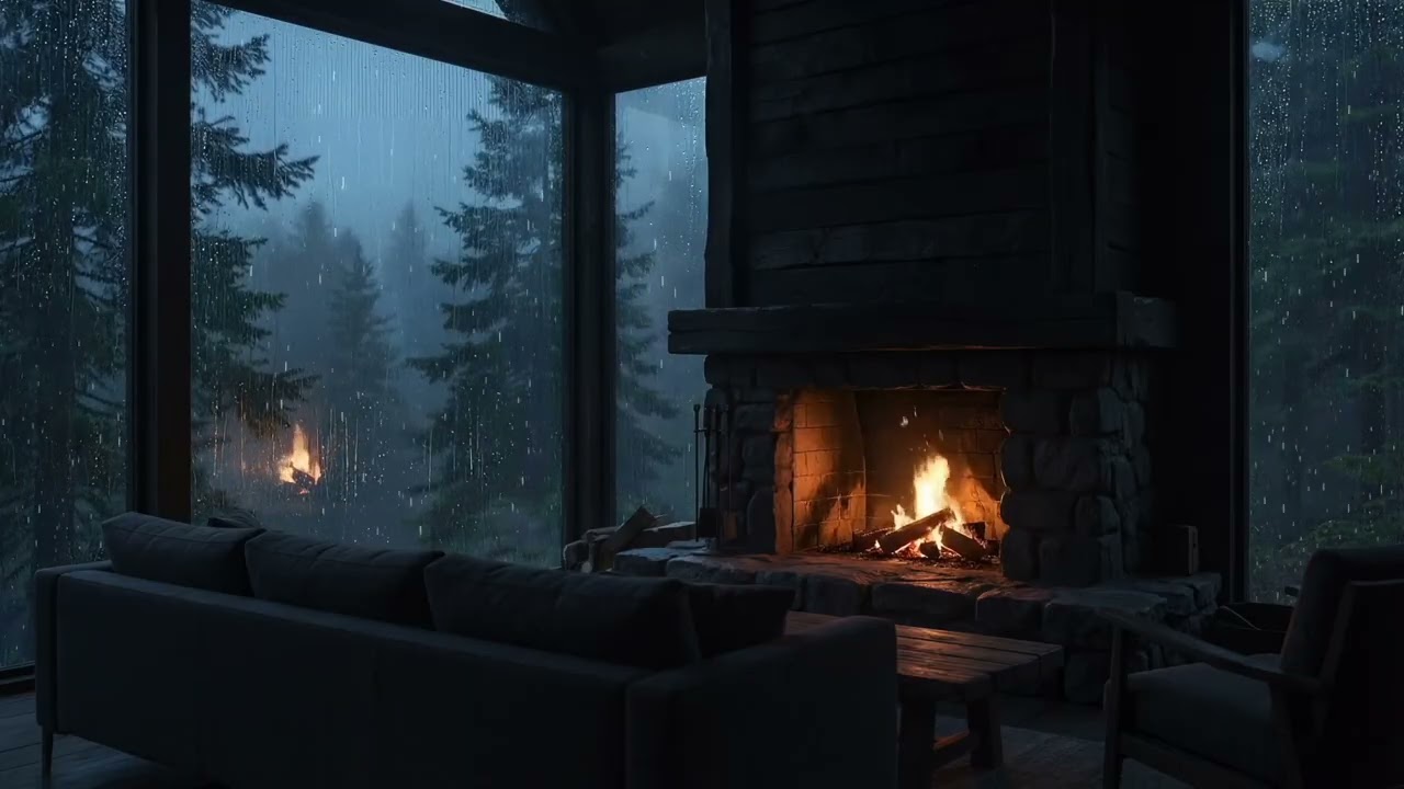 Fall Asleep Fast 🌧️ Cozy Rainstorm & Warm Fireplace | Deep Sleep • 8 HOURS