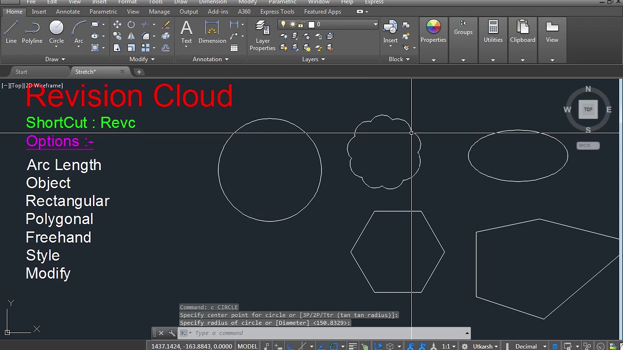 Revision Cloud Command In AutoCAD In Hindi