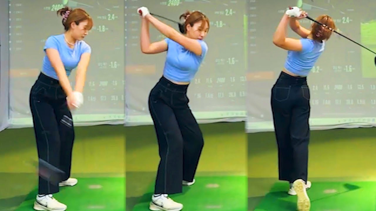 250m 장타! 박지예 코치의 파워가 느껴지는 골프스윙!
