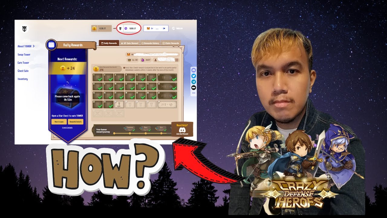 How to withdraw TOWER tokens from Crazy Defense Heroes to Metamask?