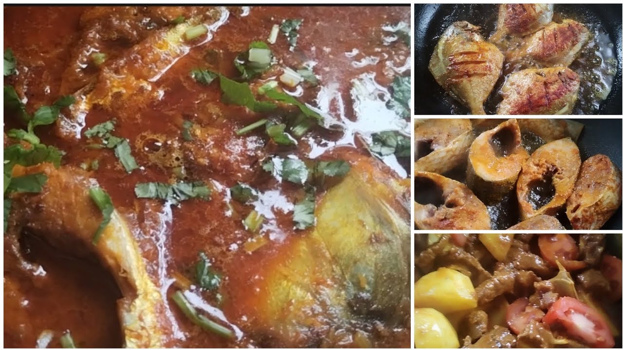 আমার পছন্দের রেসিপি আলু দিয়ে গরুর মাংস ইলিশ মাছের ঝুল ছোট রুপচাদা ভাজি মাছের ডিমের টক 