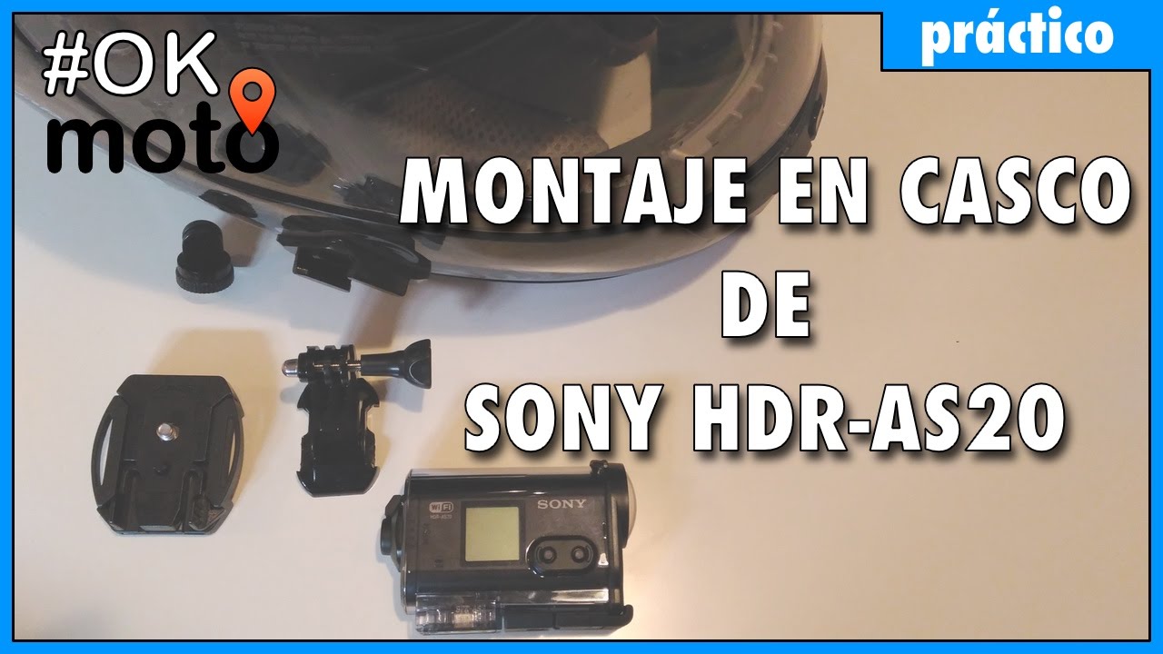 Montaje de cámara Sony AS20 en casco de moto