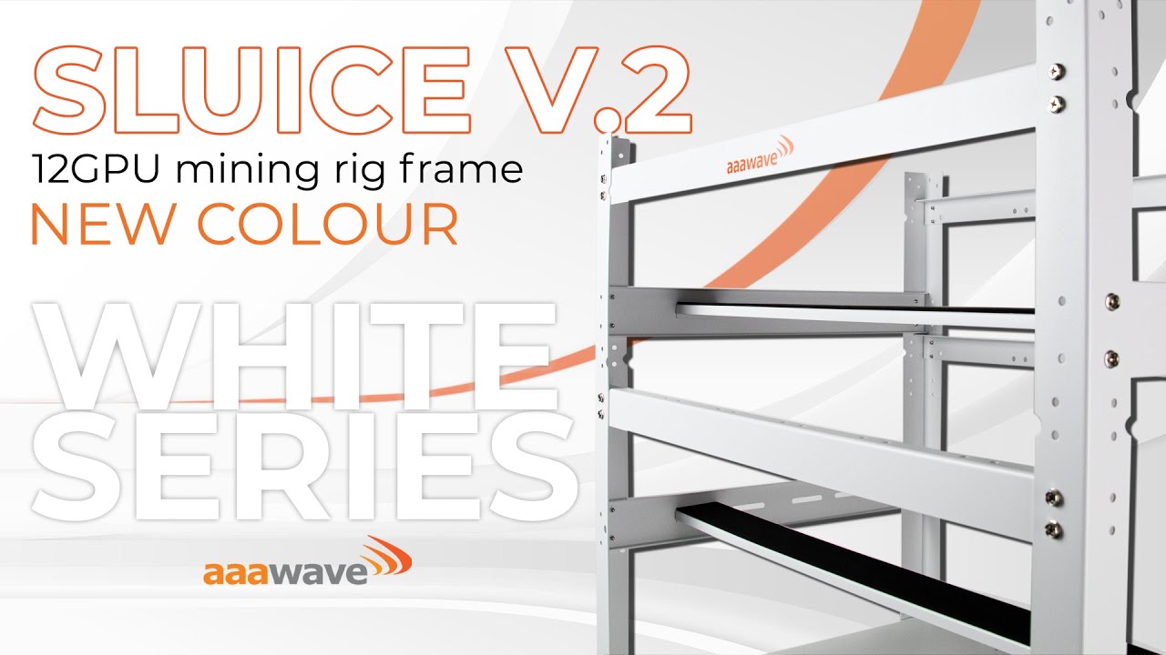THE SLUICE V.2  NEW COLOUR WHITE SERIES - 12 GPU Mining Rig Frame