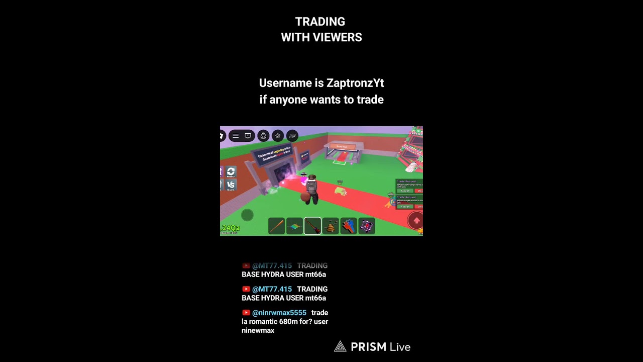 Trading with viewers in steal a brainrot!