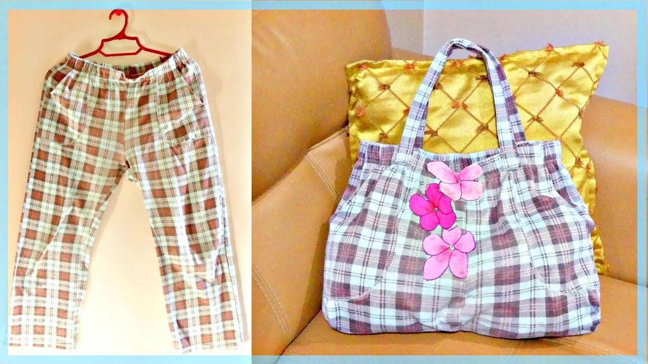 DIY TOTE BAG: Simple & Easy Bag from Old Home Pants (Recycling Old Clothes)