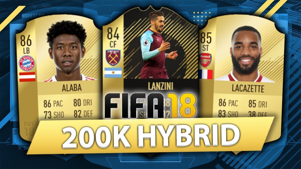 OVERPOWERED 200K HYBRID w/ INFORM LANZINI! FIFA 18 SQUAD BUILDER