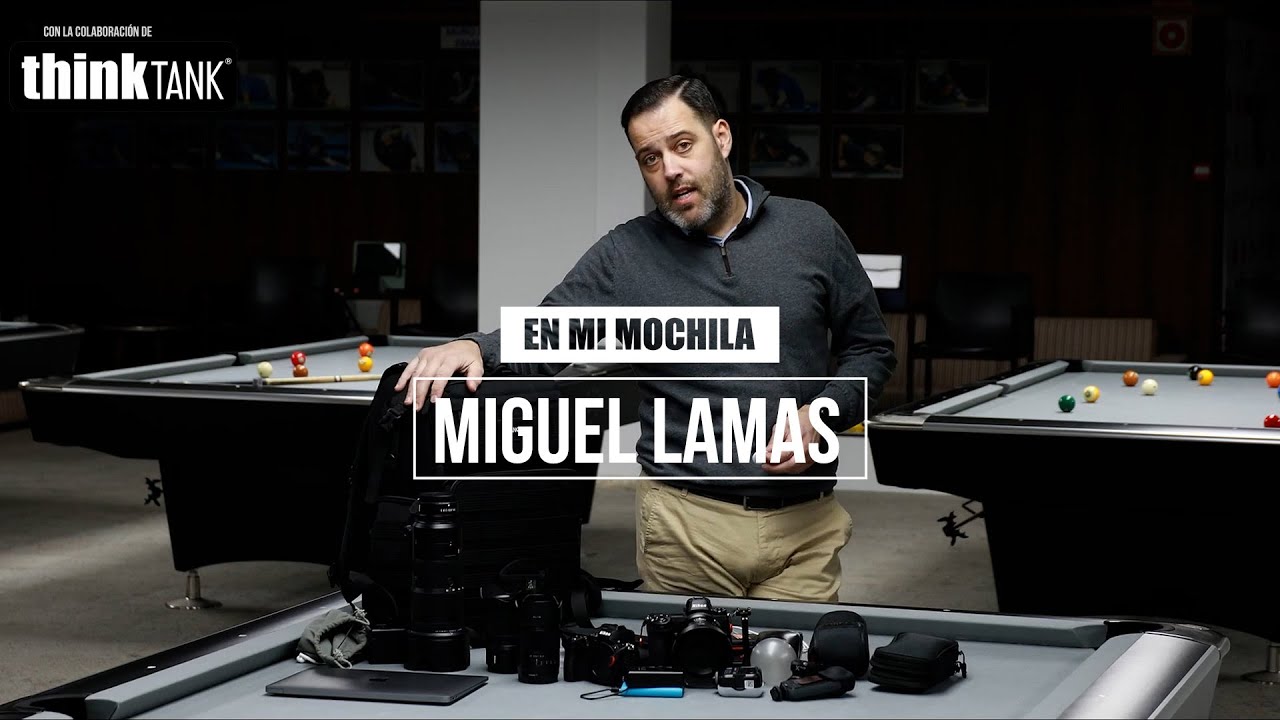 El equipo de un fotógrafo de deportes especializado en billar. En mi mochila: Miguel Lamas