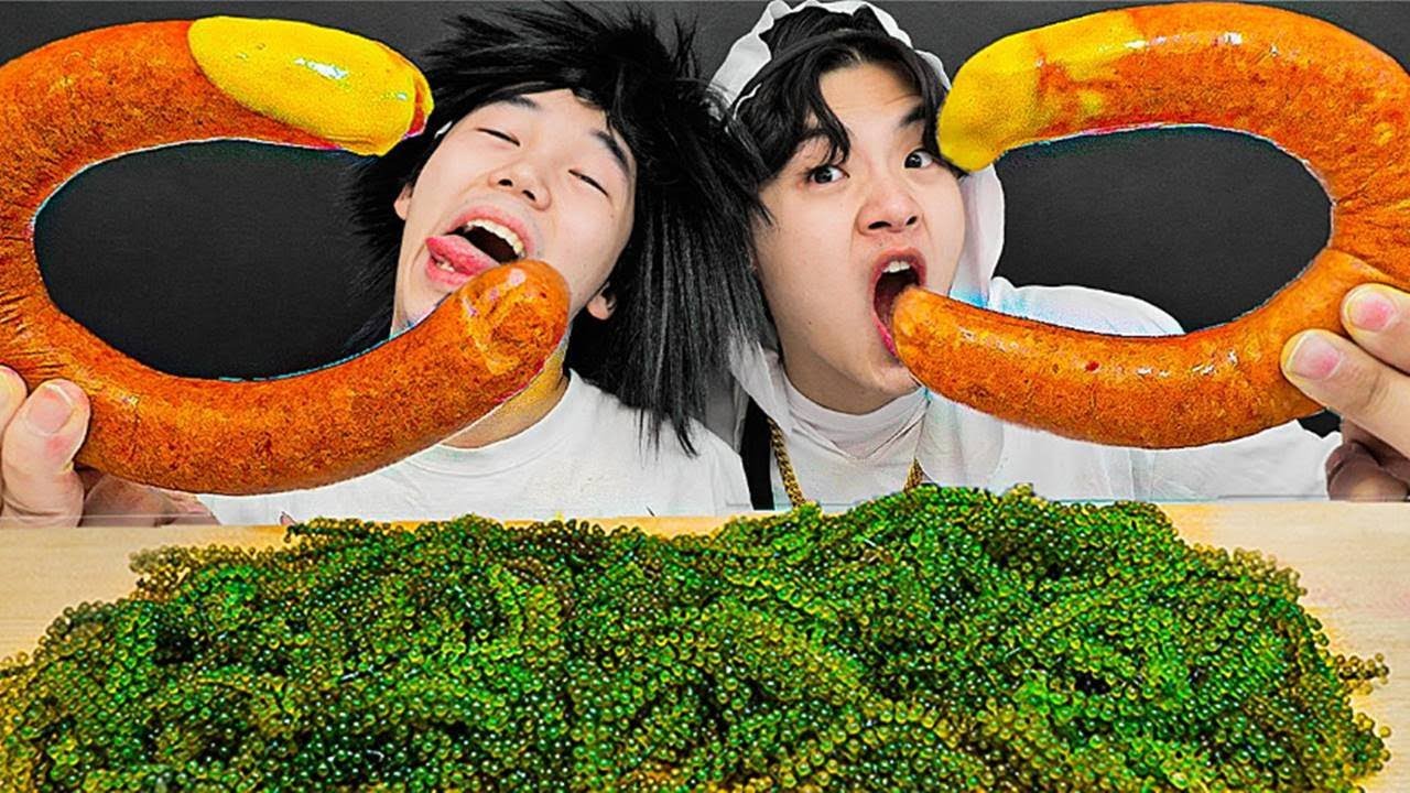 Mukbang Kielbasa Sausage Sea grapes 킬바사 소시지 바다포도 먹방