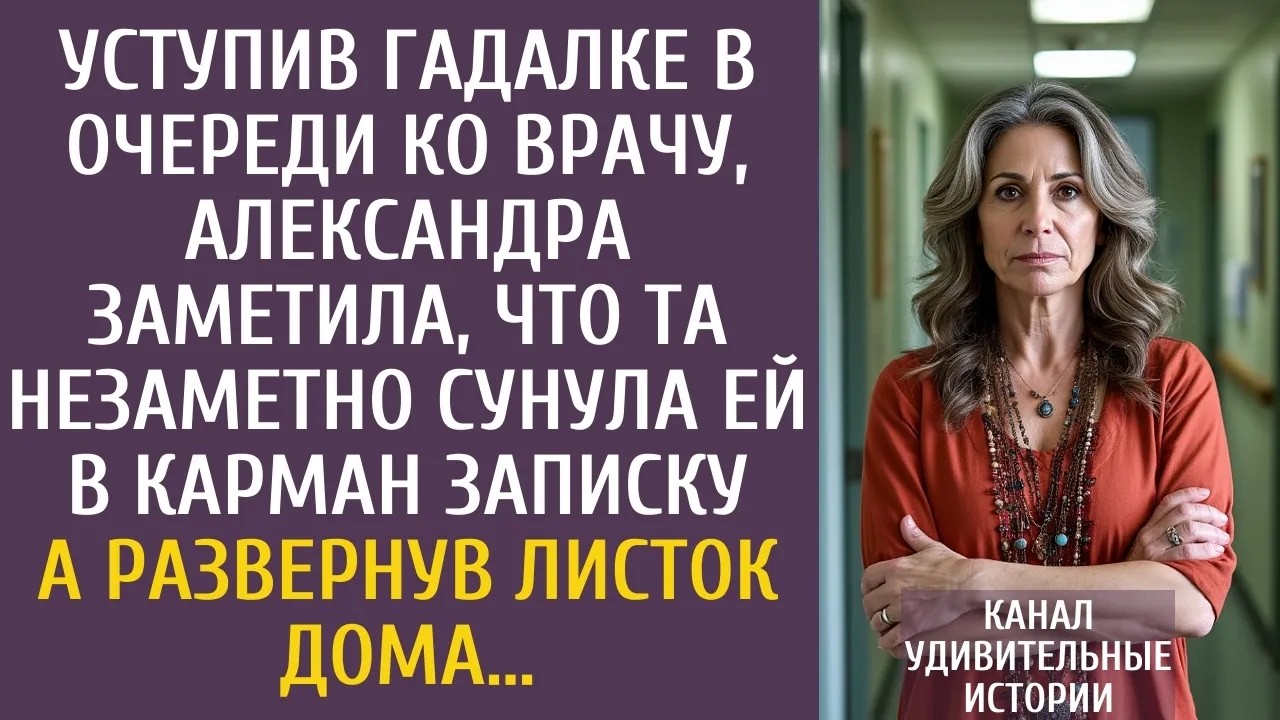 Уступив гадалке в очереди ко врачу, заметила, что та сунула ей в карман записку… А развернув ее