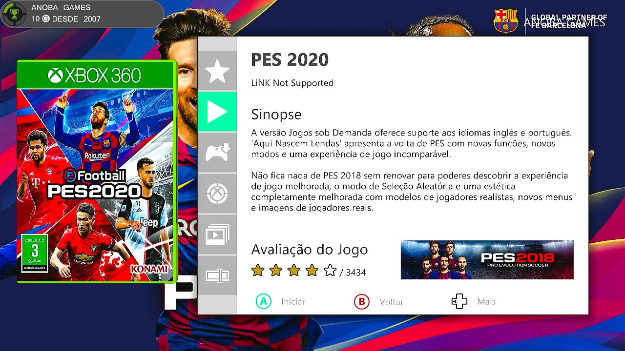 PES 2020 NO XBOX 360! Testando Infinity Patch (Xbox 360)
