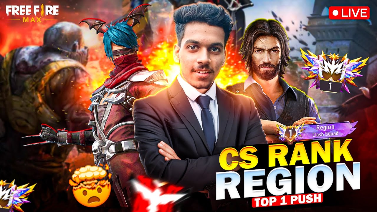🛑[ LIVE ] NEW SEASON CS RANK 🏆🗿 REGION TOP 1 PUSH GARENA - FREEFIRE !!