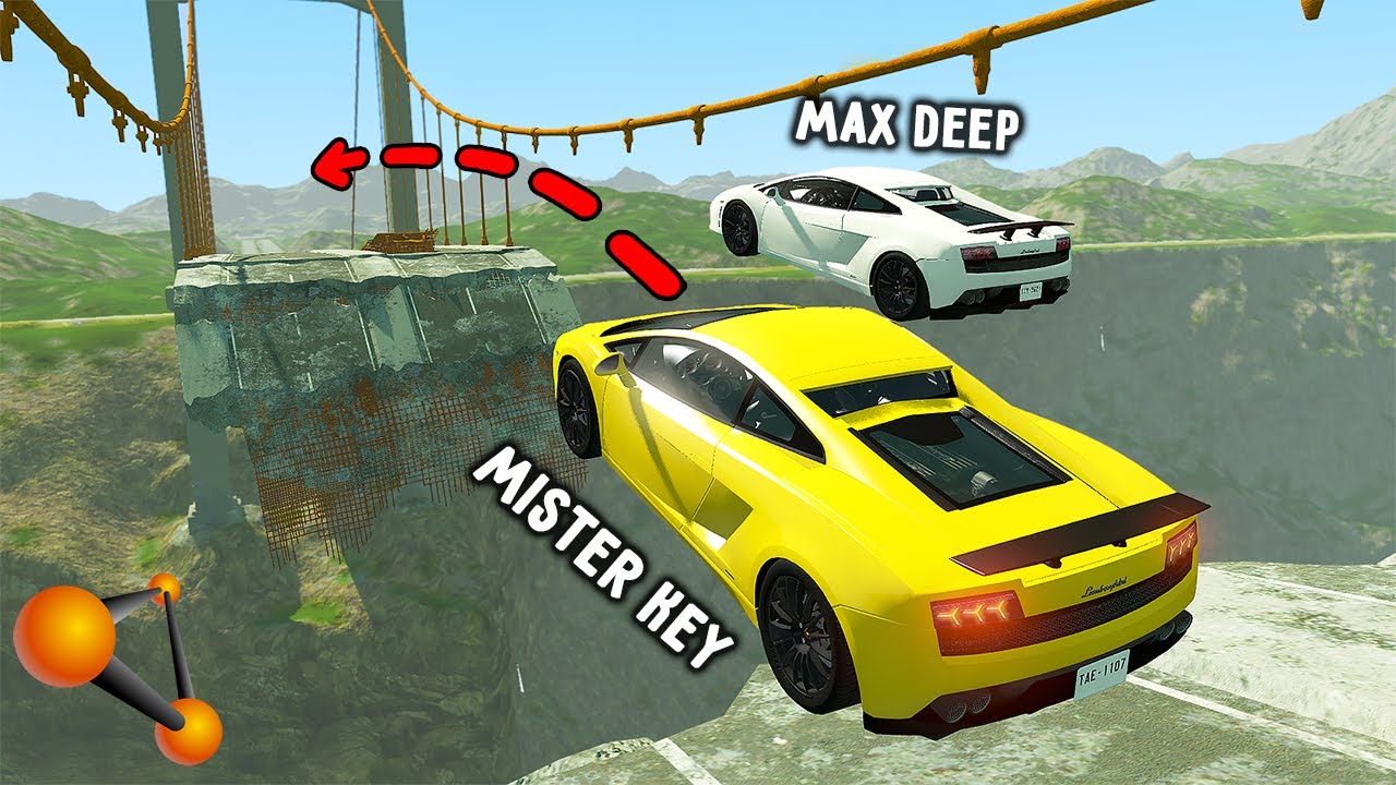 ПРЫЖКИ через ОБРЫВ СМЕРТИ! КТО ПЕРЕЛЕТИТ, А КТО РАЗОБЬЁТСЯ? - BeamNG.drive Online (BeamMP)