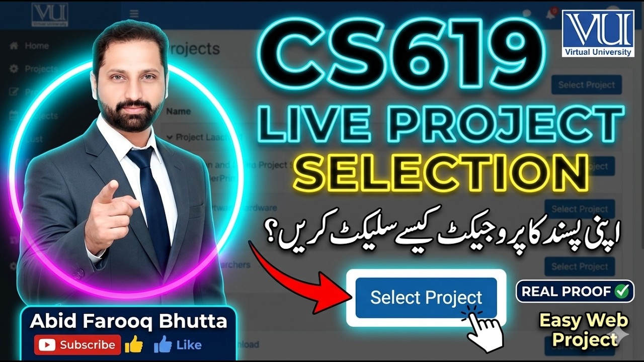 How to Select CS619 Final Project 2026 | Selection LIVE 🔥 Apni Pasand Ka Easy Web Project Kaise Mila