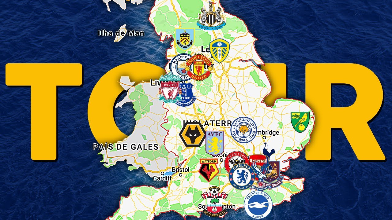 PASSEIO por TODAS as Cidades dos Clubes da Premier League - Estádios dos Clubes da PL - Ep. #88