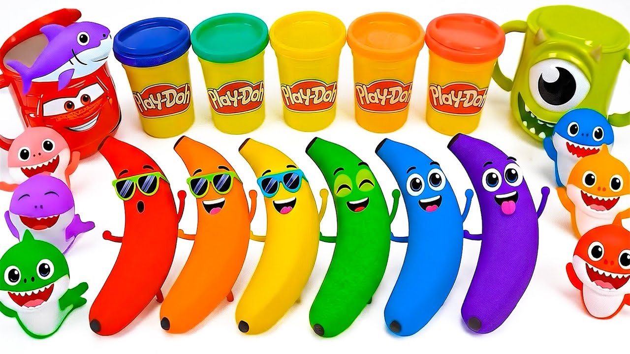 How to make Rainbow Clown Banana With Kinetic Sand Cutting ASMR 🌈 Kinetic Sand ASMR