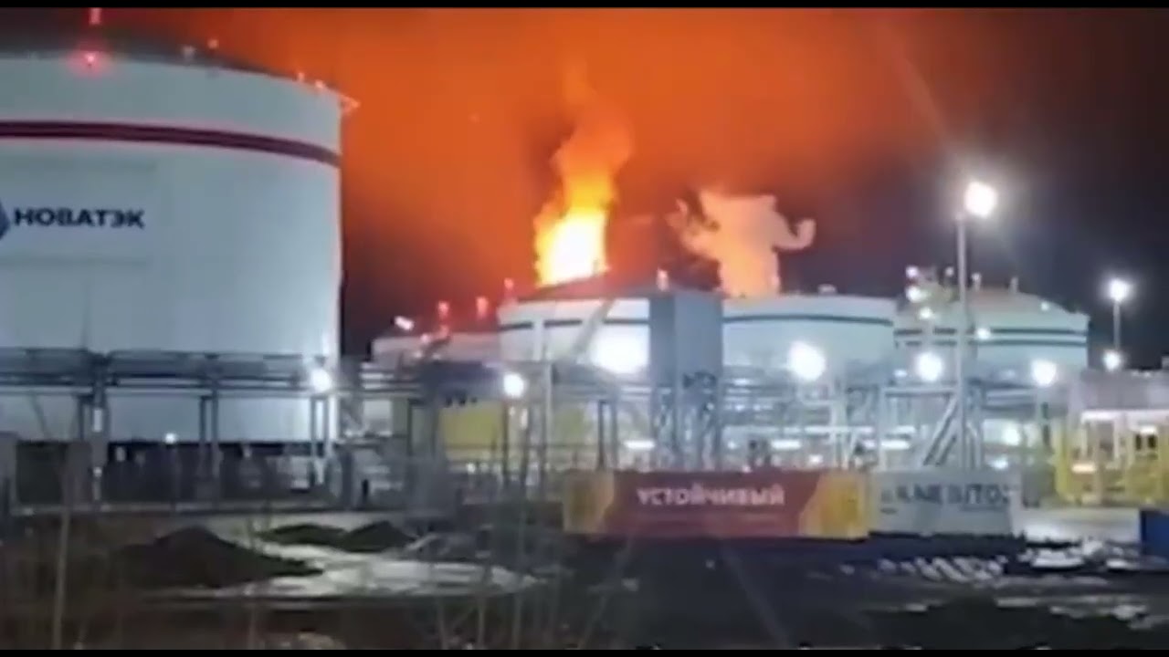 🚨 Ukrainian Drones Strike Russia&rsquo;s Ust-Luga Oil Export Terminal &ndash; Fire Erupts on Baltic Sea