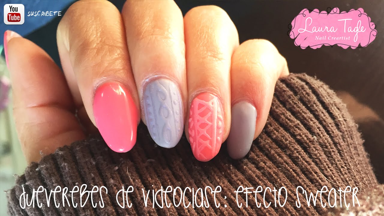 Cómo se hace el efecto tejido en las uñas acrílicas