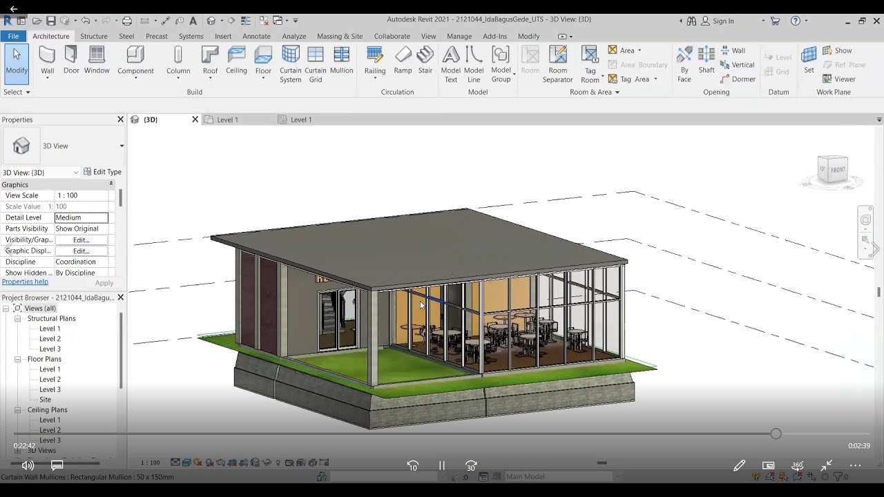 Project Cafe | Tutorial Revit Cara Membuat Kolom, Pondasi, Dinding, Furniture, & Camera by Ida Bagus