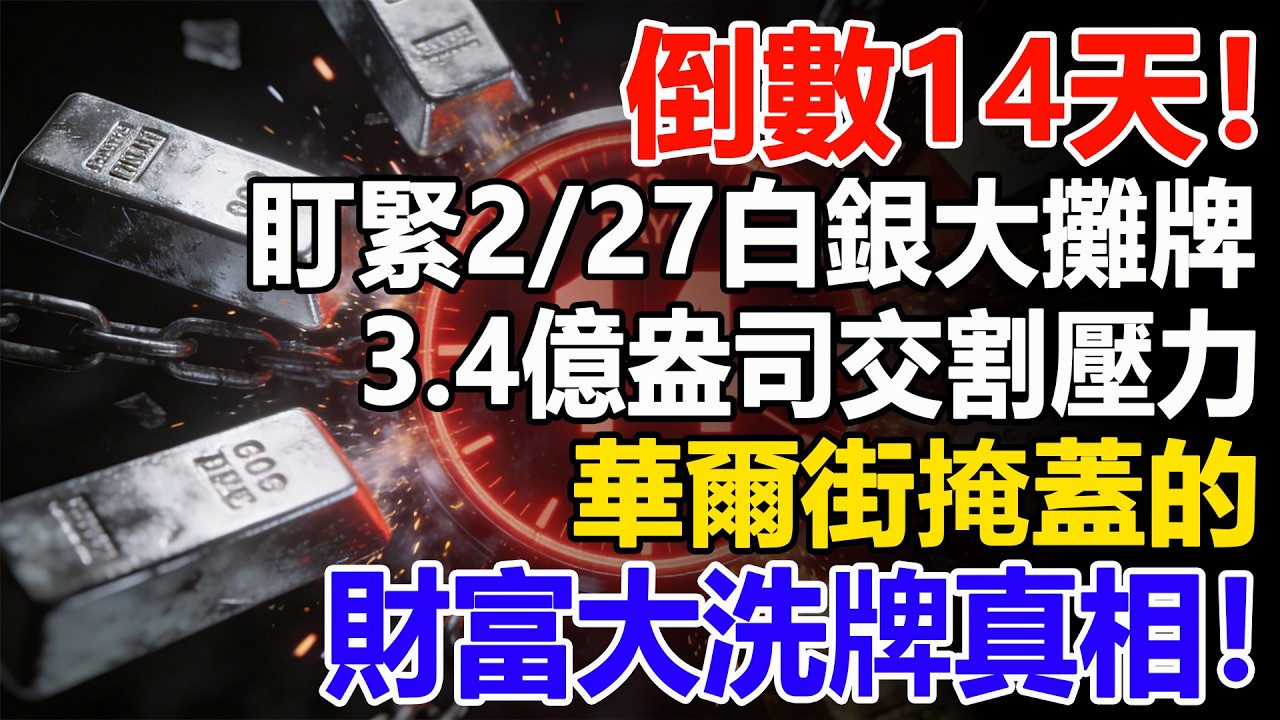 倒數14天！盯緊2/27白銀大攤牌：3.4億盎司交割壓力，華爾街掩蓋的財富大洗牌真相！#白銀#黃金#貴金屬#美元#現貨價格#投資#理財#黃金#銀行#經濟學#金融#理財#比特幣#etf