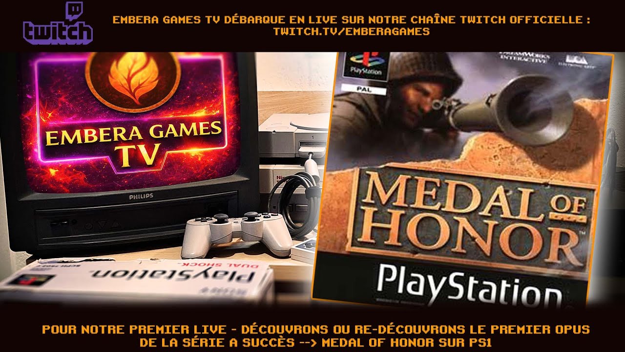 🔥 Rediffusion – Embera Games TV • Medal of Honor (PS1) – Live Twitch Replay 🔥