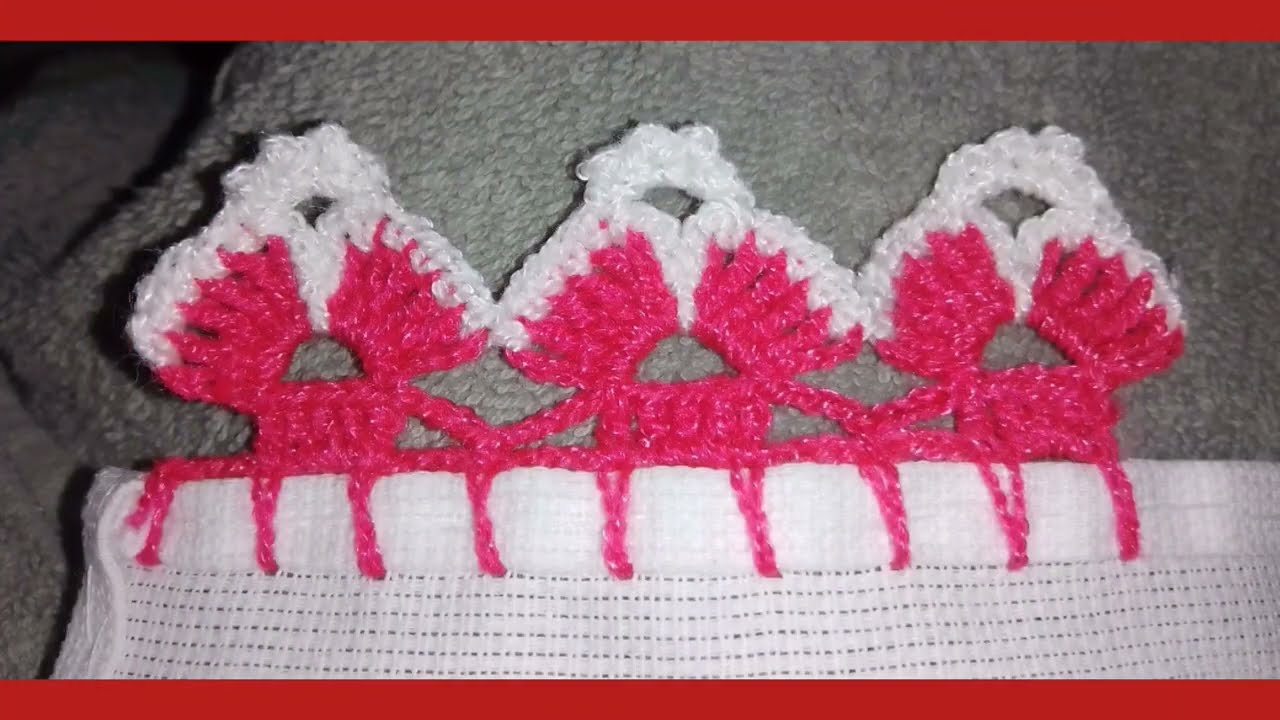 Motivo de dos colores en crochet para servilletas # 46