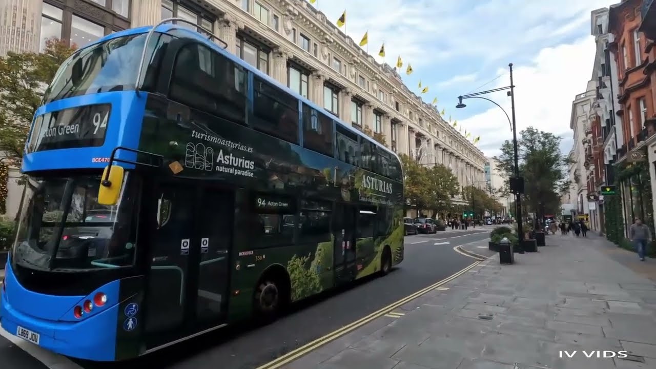  Scottish Bagpiper plays music in Bond Street In London on November 2025