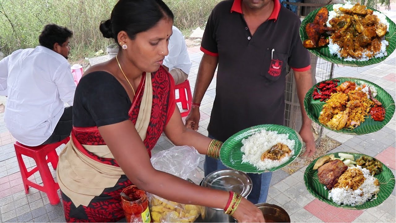 Aunty Selling Delicious Roadside Unlimited Meals | Non Veg Meals @70rs | Food Bandi