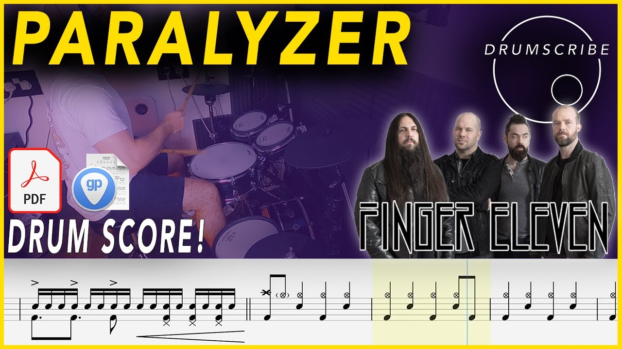 Paralyzer - Finger Eleven | DRUM SCORE Sheet Music | #330 DRUMSCRIBE