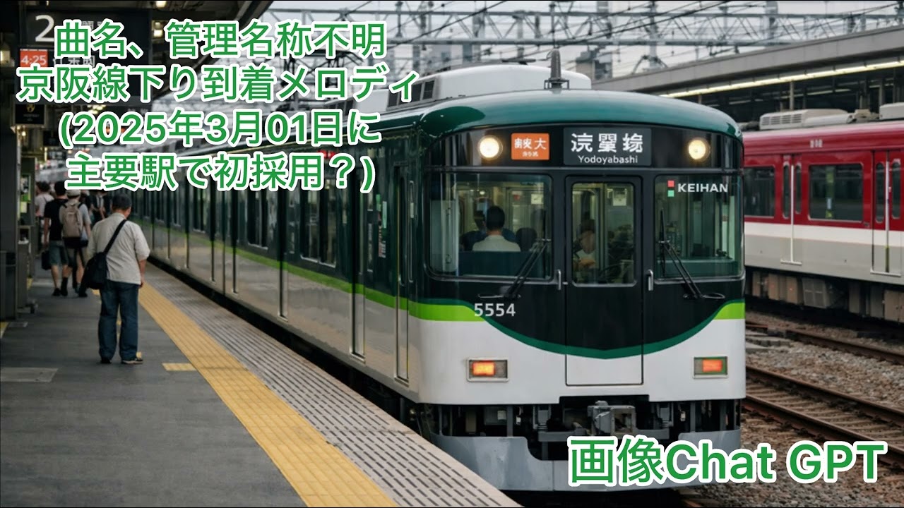 【30日目】「曲名、管理名称不明　京阪線下り到着メロディ(2025年3月01日主要駅にて初採用？)」AI編曲#鉄道 #到着メロディ #ai編曲 #京阪電車 