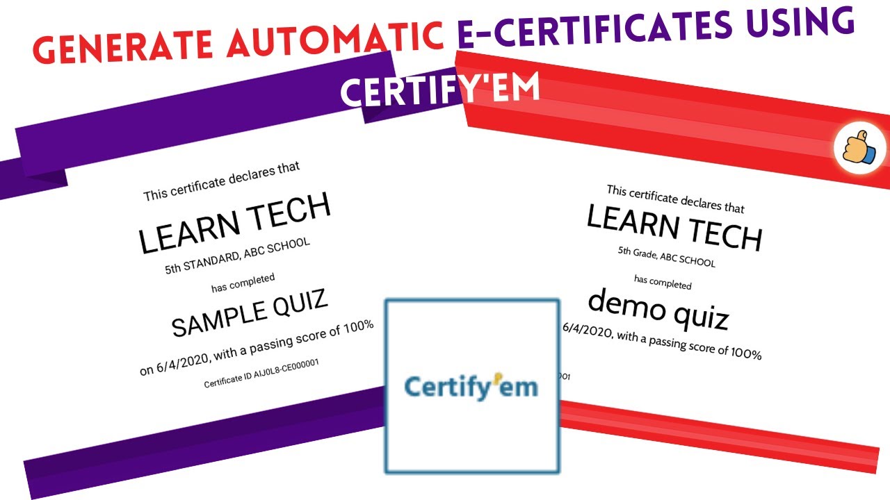 Generate automatic E-Certificates #Quiz #GOOGLE FORMS #Certify'em