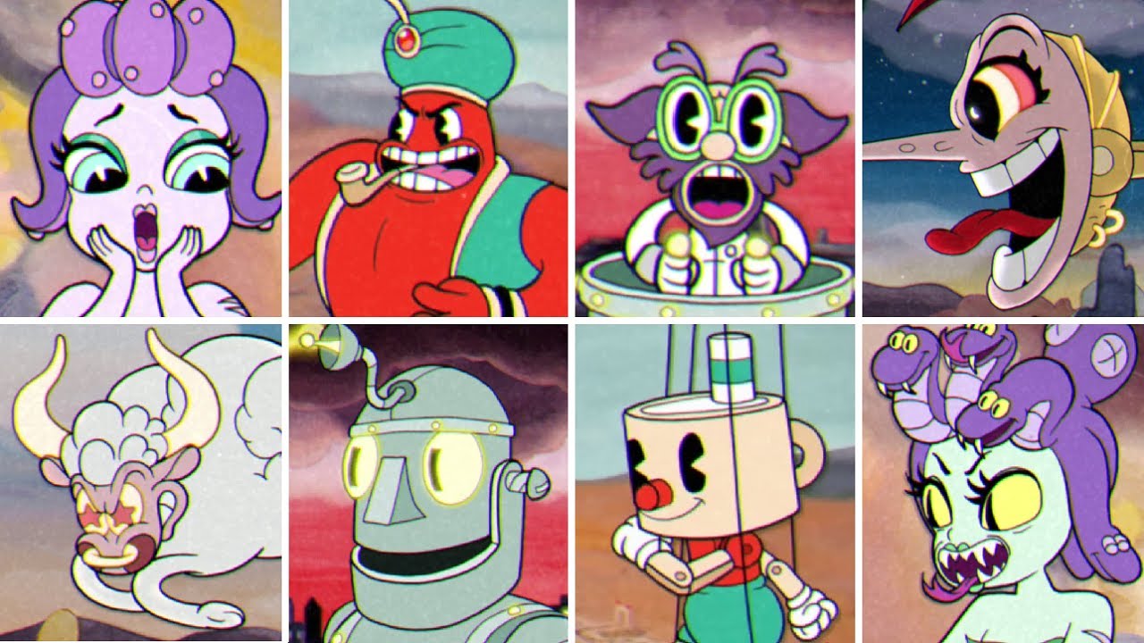 Cuphead - All Bosses (Aeroplane Stages)