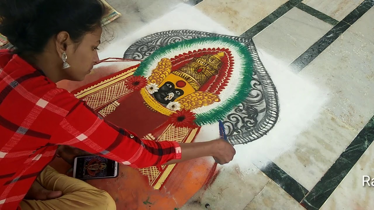 Mahalaxmi kolhapur special Rangoli design || Navratri | Diwali design | कोल्हापूर महालक्ष्मी रांगोळी