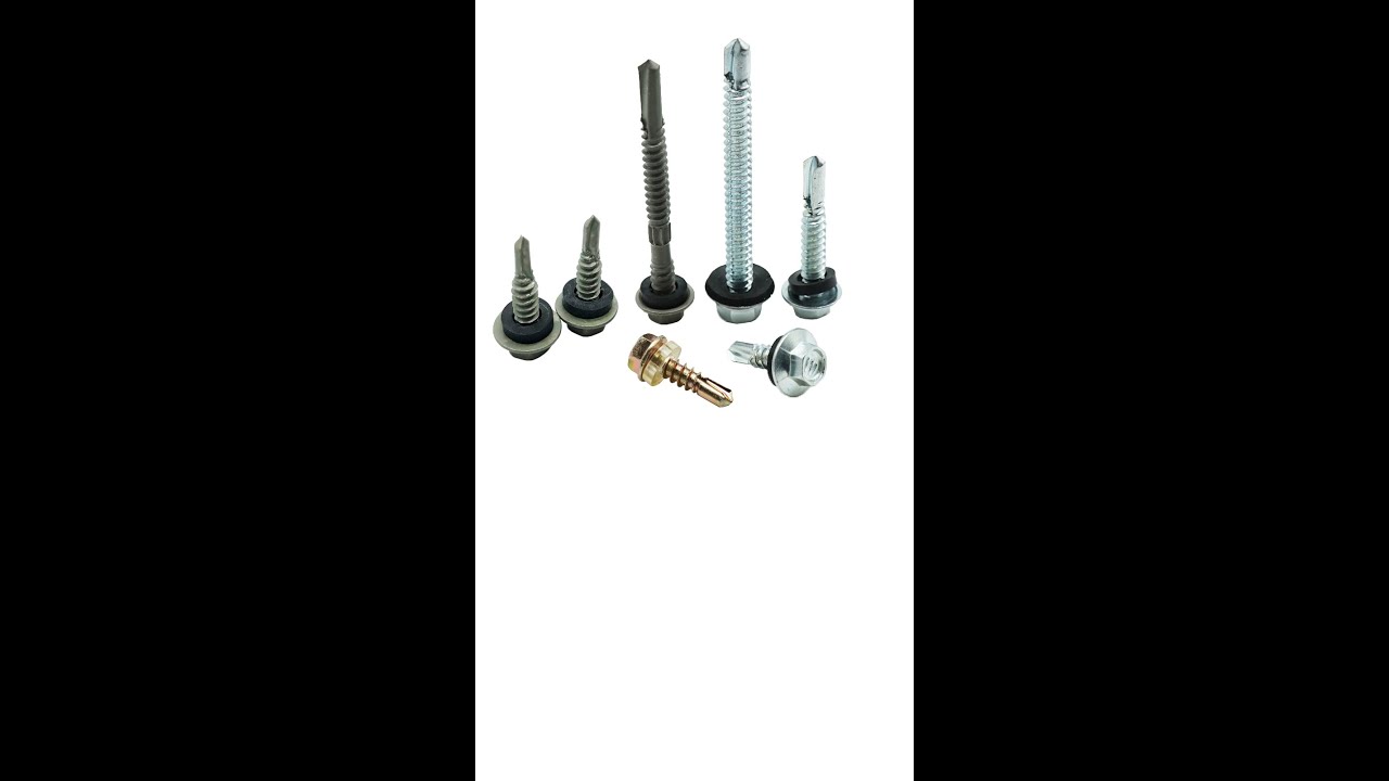 Large flange hex head self drilling screw with single washer