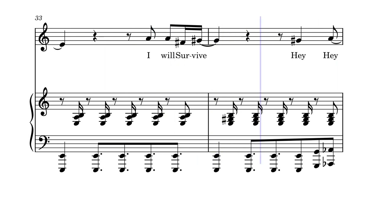 I will survive | piano sheet music (accompaniment)