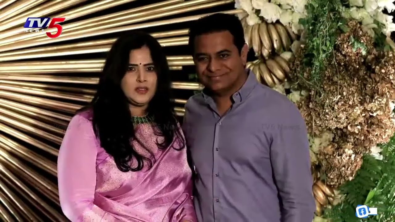Ex Minister KTR at Virosh Wedding Reception | Vijay Devarakonda | Rashmika  | TV5 News