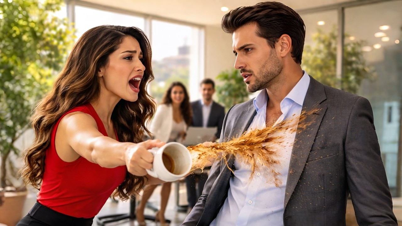 Humillada, le tiró café a su jefe multimillonario y renunció… pero él le dijo: “Eres mía”