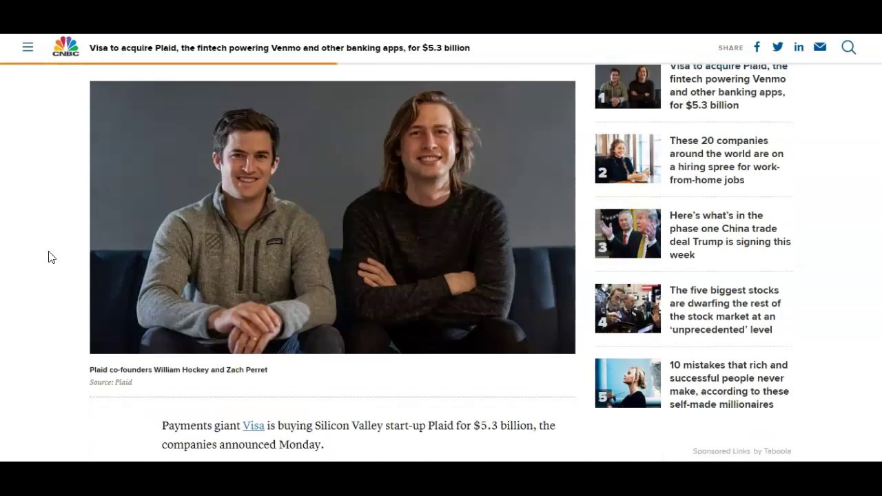 Visa acquires Plaid for $5.3 billion! Will Visa stock go up?