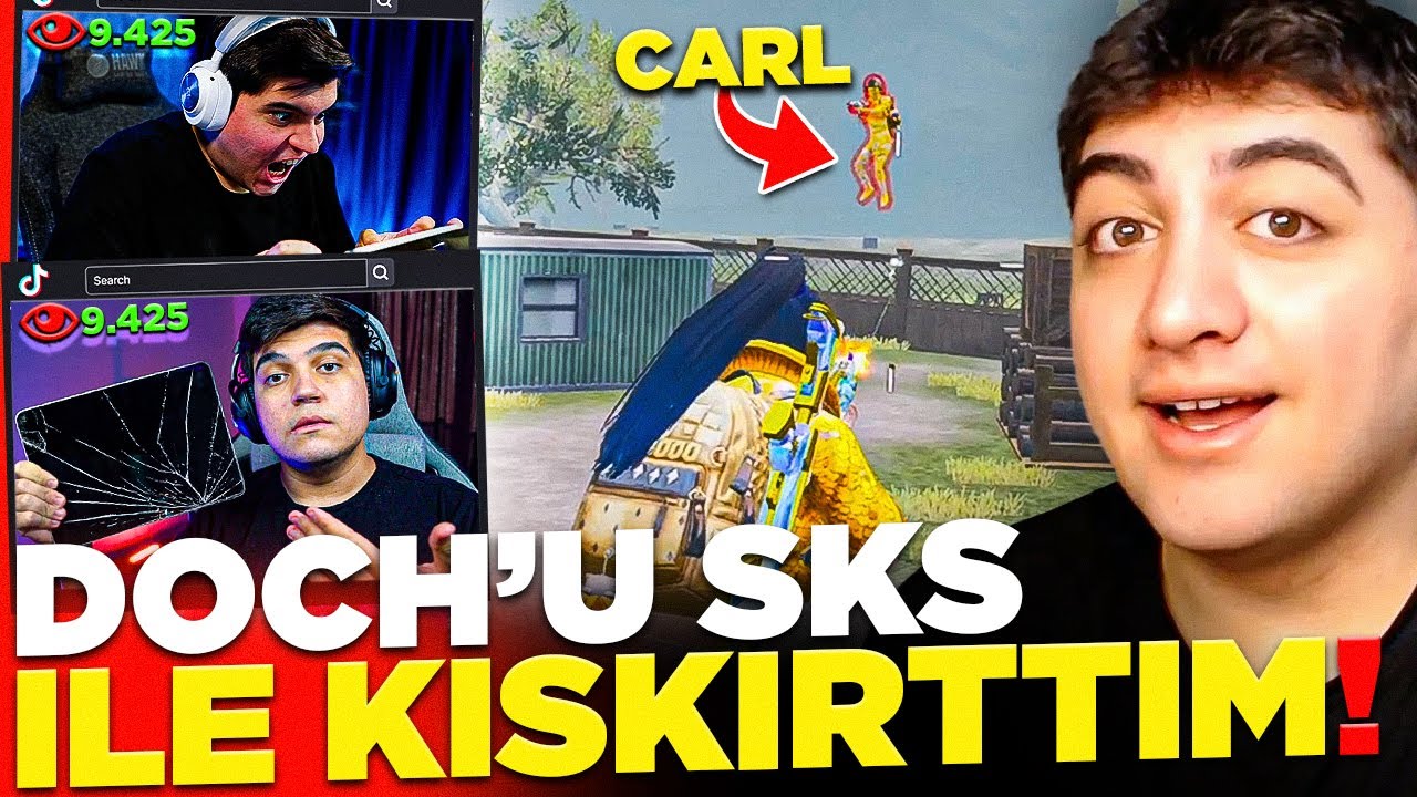 DOCH YAYINDA BANA SALLADI! SKS İLE TROLLEYİP KIŞKIRTTIM! (TABLETİ KIRDI?) | PUBG Mobile