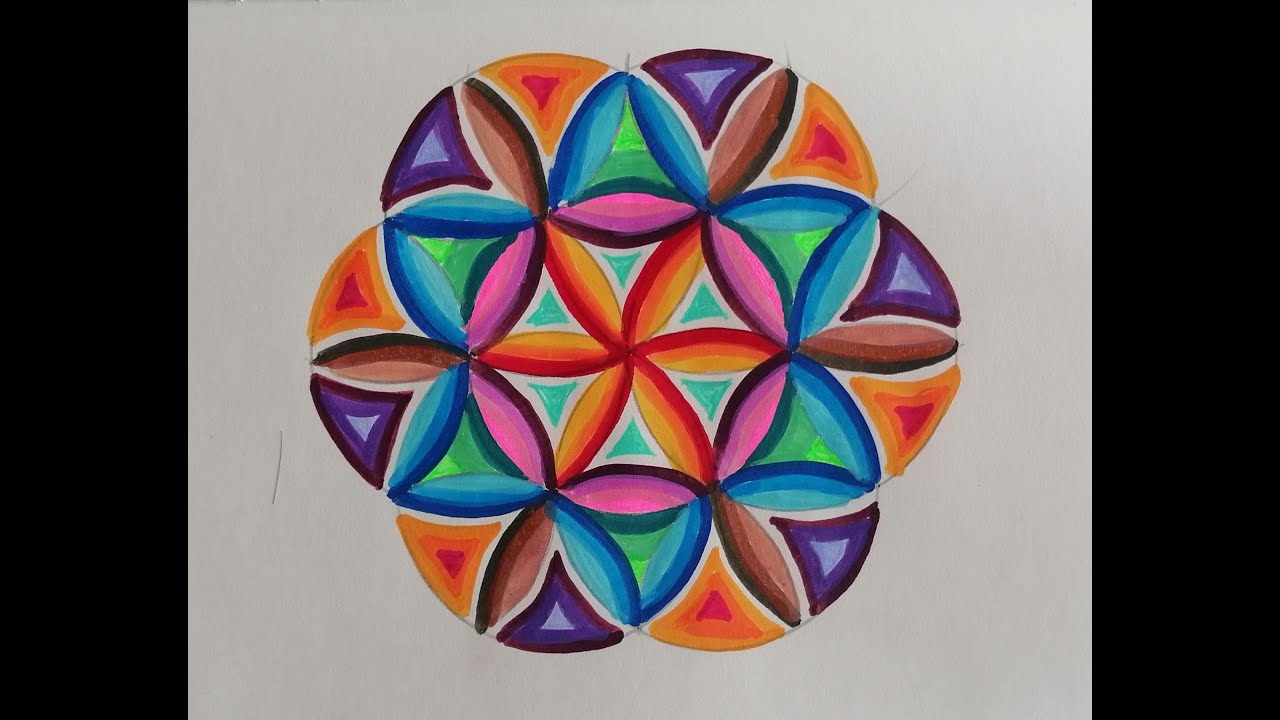 Design 3 - Anyone Can Draw This! Easy Compass Art with Simple Shapes | Step-by-Step Coloring