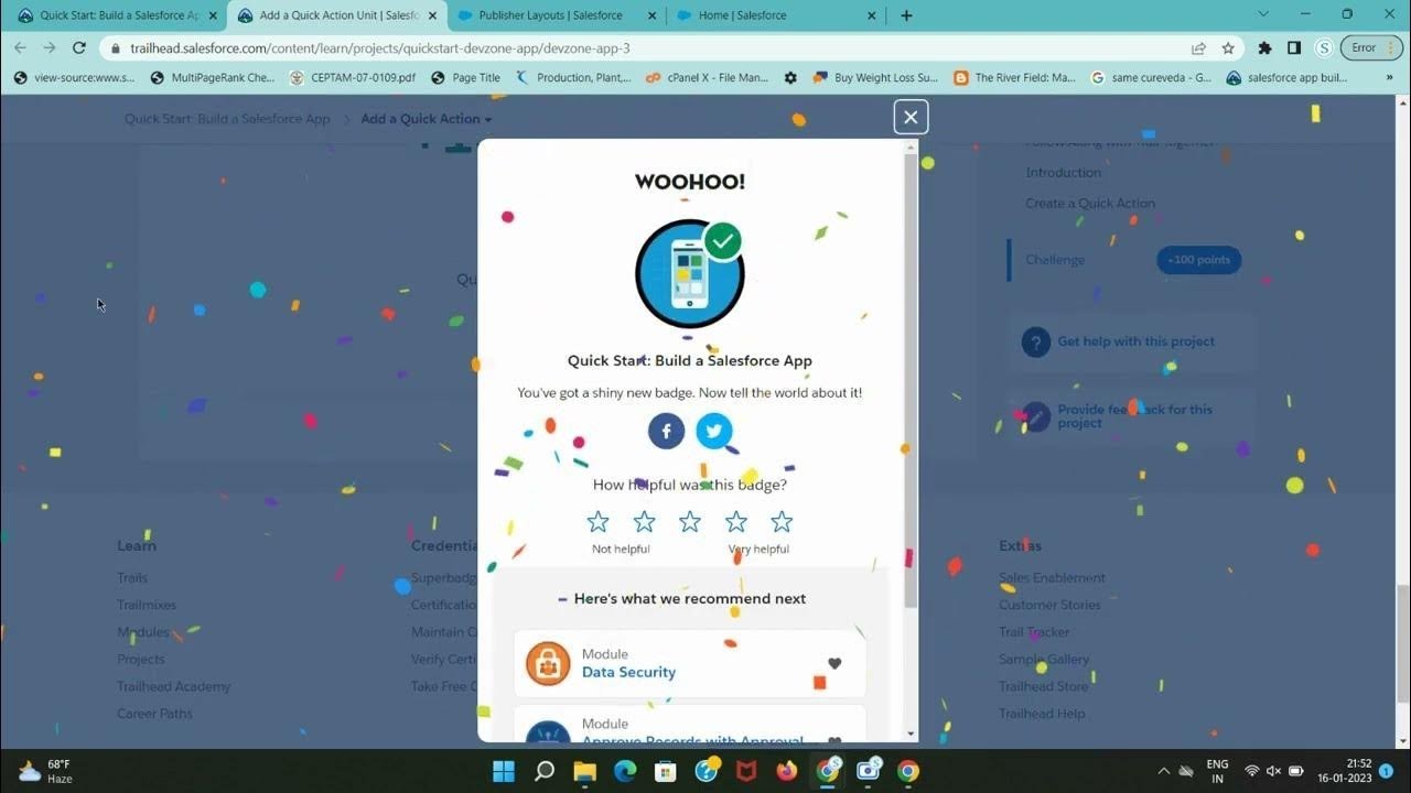 Add Quick Actions and Activate the App | Quick Start: Lightning App Builder