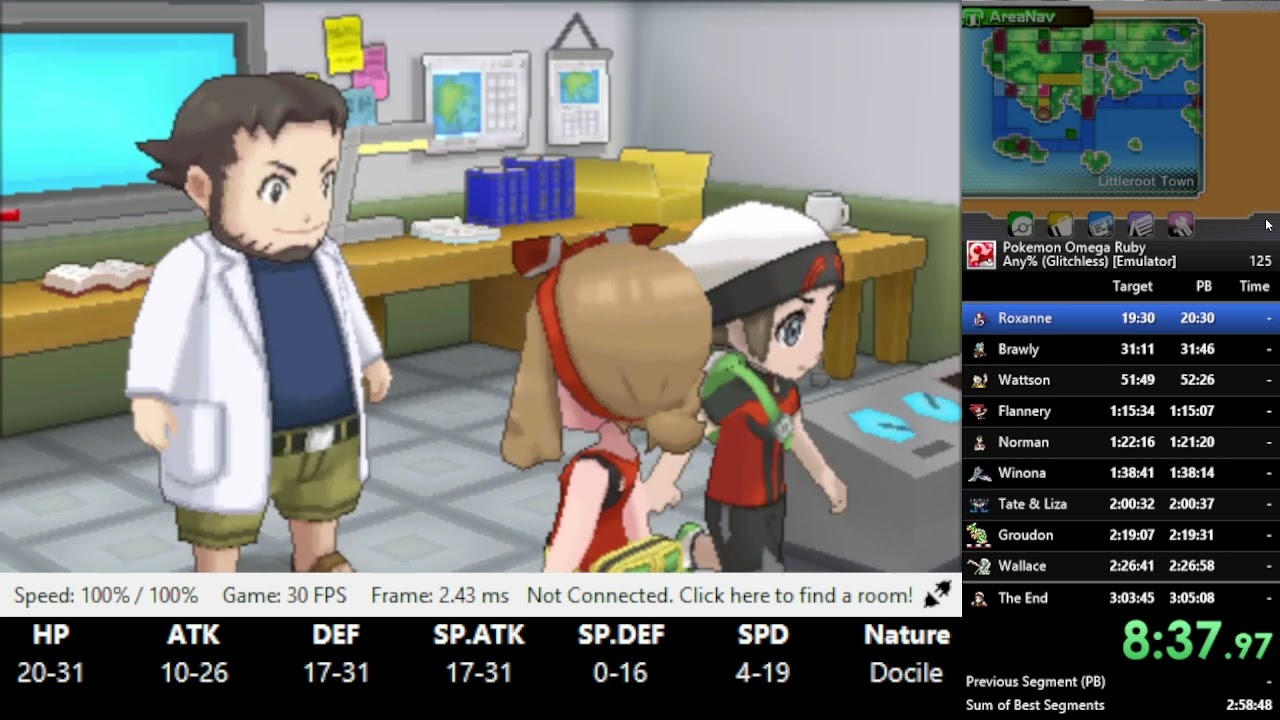 Pokemon Omega Ruby Any% [Emulator] Speedrun in 3:01:43 (World Record)