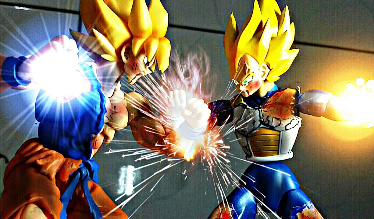 Dragon Ball Z Stop Motion-Goku SSJ VS Vegeta SSJ