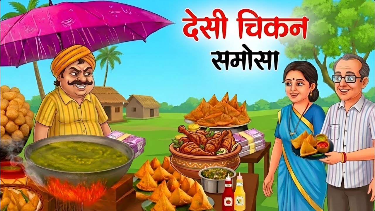देसी चिकन समोसे वाला | Desi Chicken Samosa Wala | Hindi Kahani | Cartoon Moral Story