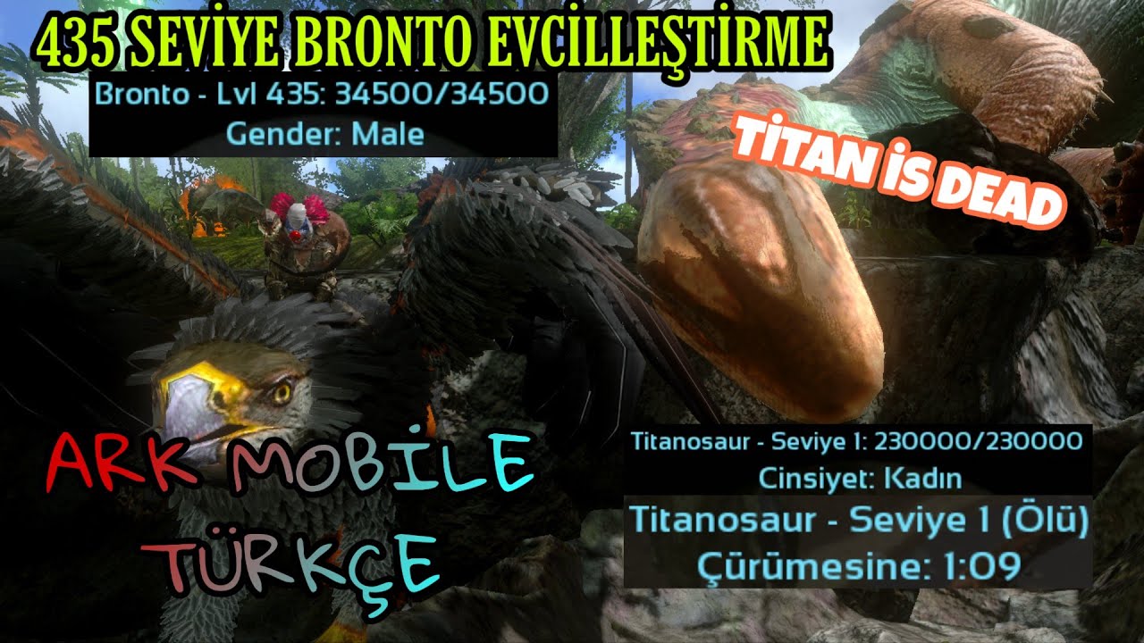 Ark Mobile Türkçe /Bölüm-8 (TİTANI ÖLDÜRELİM ve 435 SEVİYE BRONTO EVCİLLEŞTİRME)Acımasız|Brutal