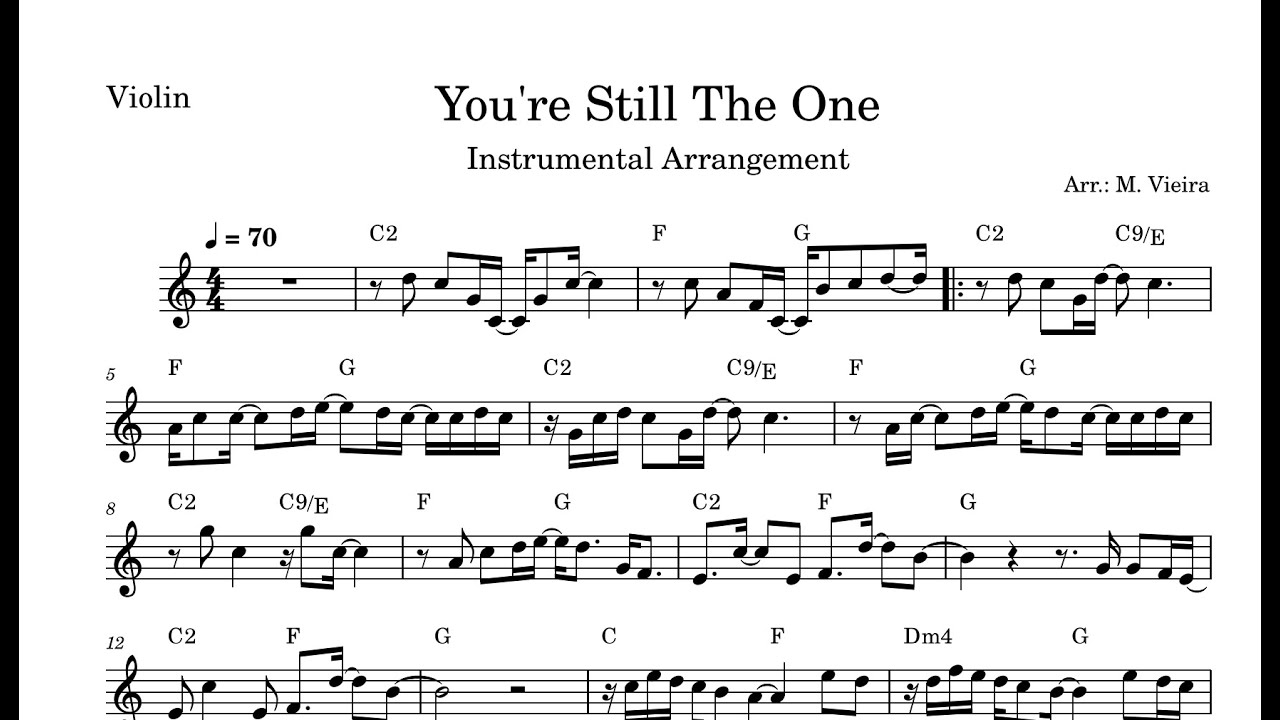 You're Still The One | Shania Twain - Partitura Violino, Trompete e Sax