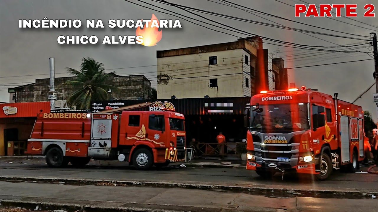 🚨 OCORRÊNCIA REAL: Incêndio na Sucata Chico Alves – Bombeiros continuam no local controlando | Pt.2