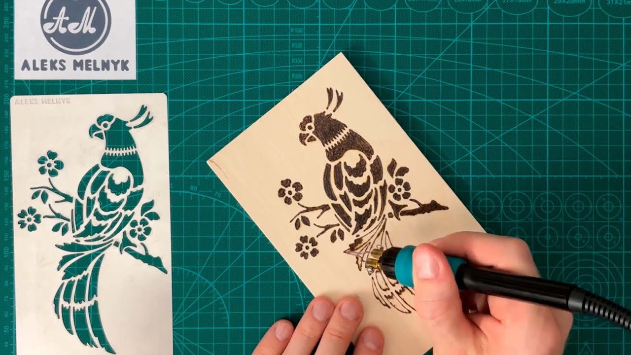 Metal Template for Painting, Pyrography, Chemical Wood Burning, Engraving, Carving, Airbrush